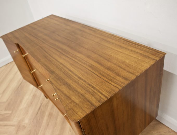 Mid Century Walnut Compact Sideboard or Dresser from Uniflex #0570 2