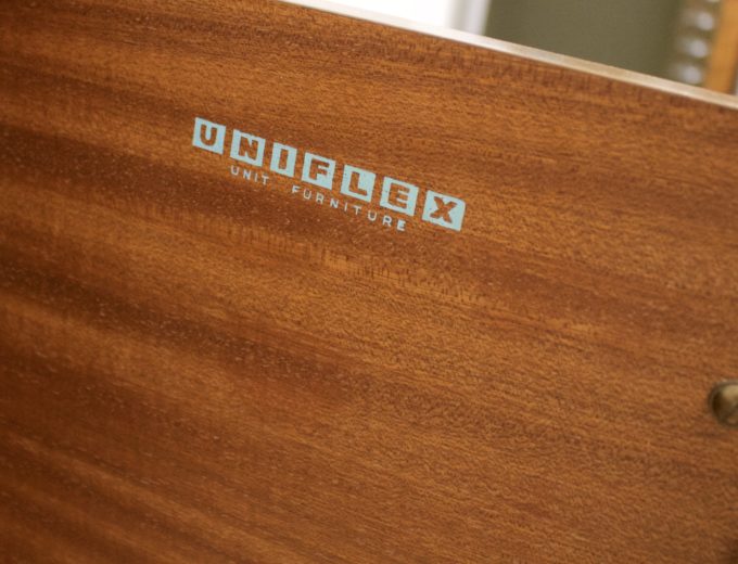Mid Century Walnut Compact Sideboard or Dresser from Uniflex #0570 4