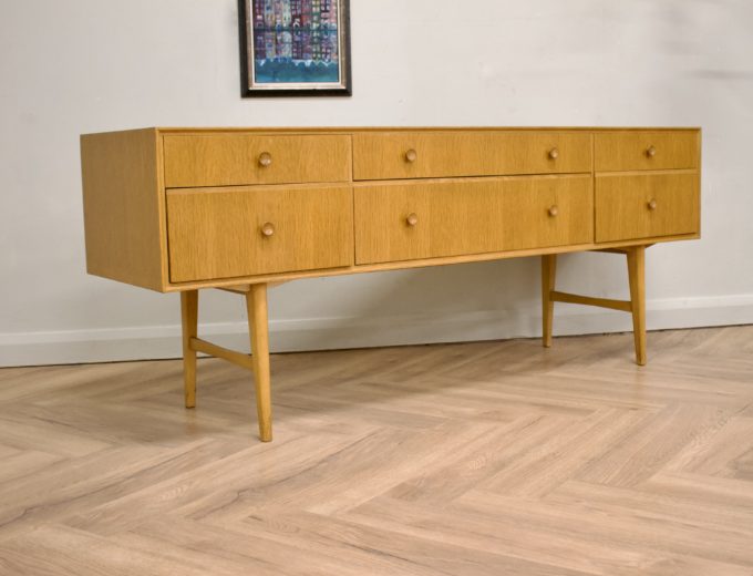 Mid Century Oak Compact Sideboard or Chest of Drawers From Meredew #0602 7