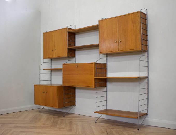 Mid Century Teak Modular Wall System Shelving from Brianco #0652 3