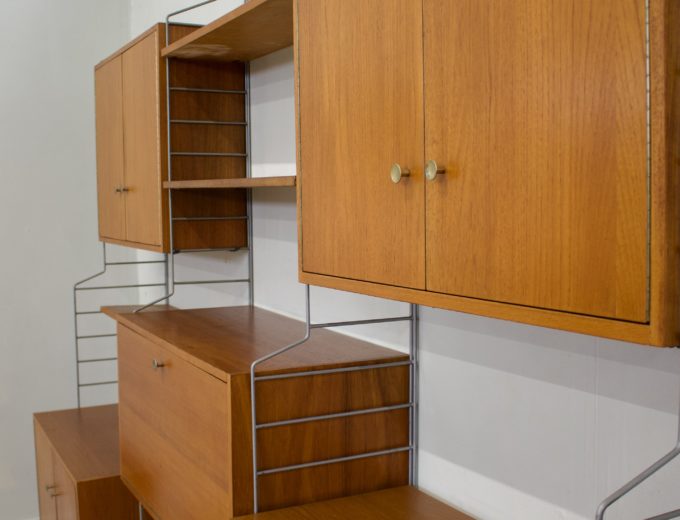 Mid Century Teak Modular Wall System Shelving from Brianco #0652 4