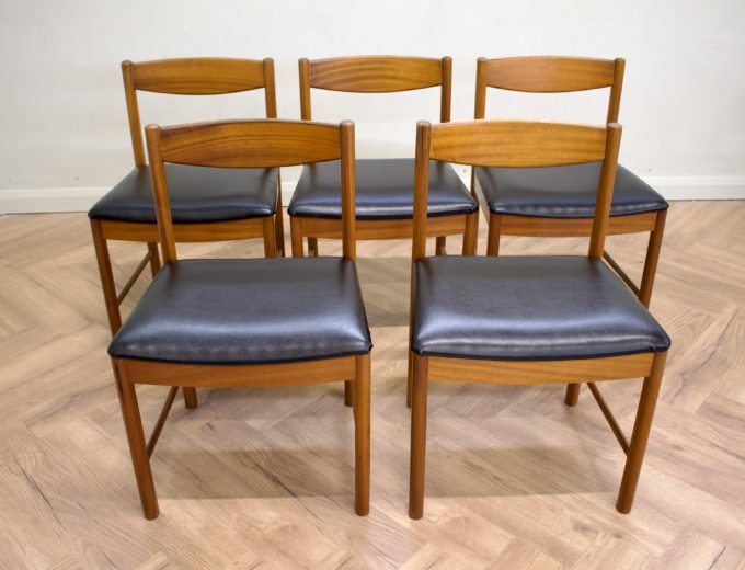 Mid Century Set of 5 Teak Dining Chairs from McIntosh #0666 0