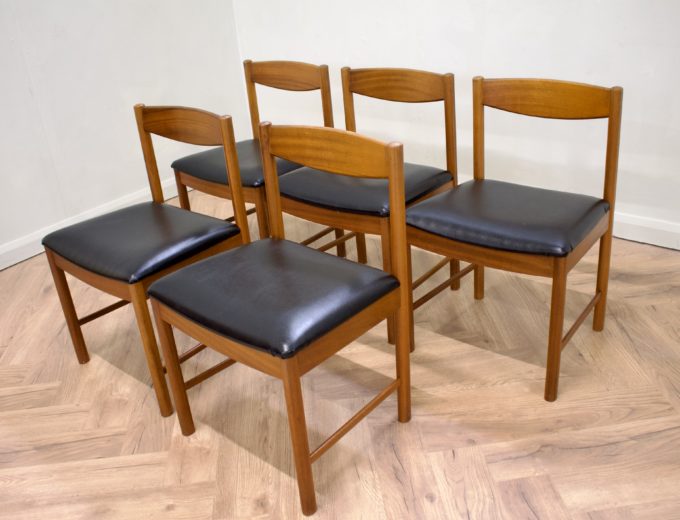 Mid Century Set of 5 Teak Dining Chairs from McIntosh #0666 1