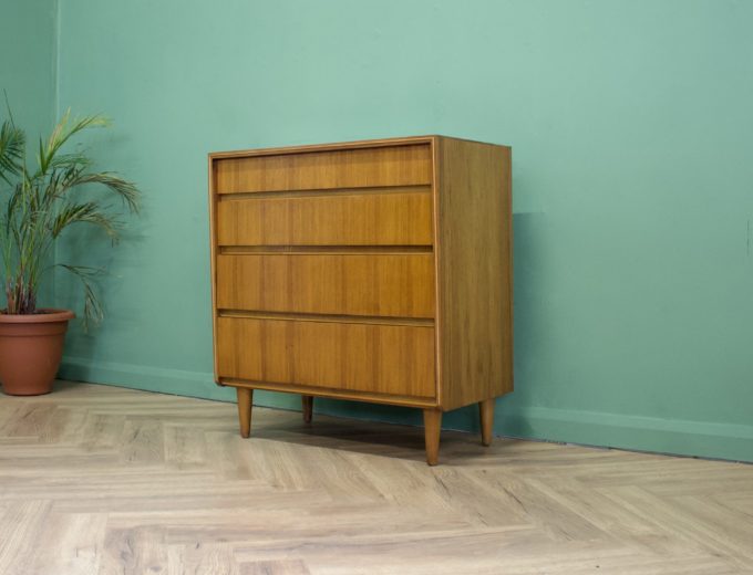 ***SOLD****Mid Century Walnut Chest of Drawers from Bath Cabinet Makers London #0898 0