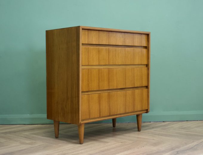 ***SOLD****Mid Century Walnut Chest of Drawers from Bath Cabinet Makers London #0898 5