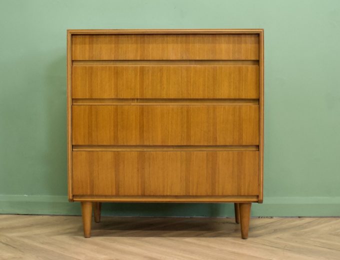 ***SOLD****Mid Century Walnut Chest of Drawers from Bath Cabinet Makers London #0898 1