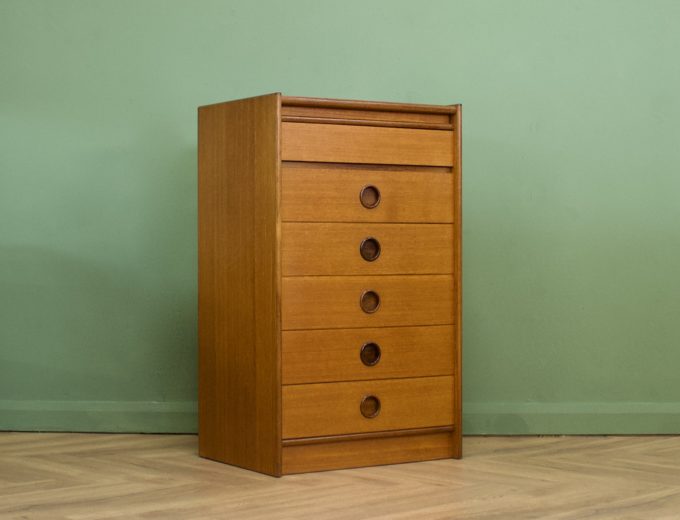 Mid Century Teak Tallboy Chest of Drawers from Bath Cabinet Makers #0986 6
