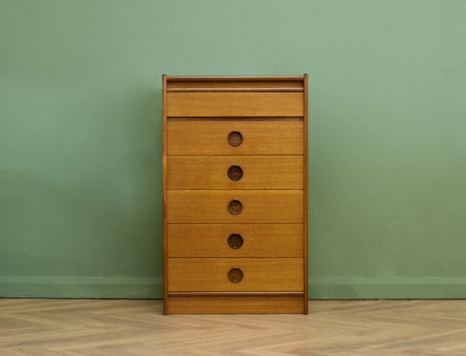 Mid Century Teak Tallboy Chest of Drawers from Bath Cabinet Makers #0986 0