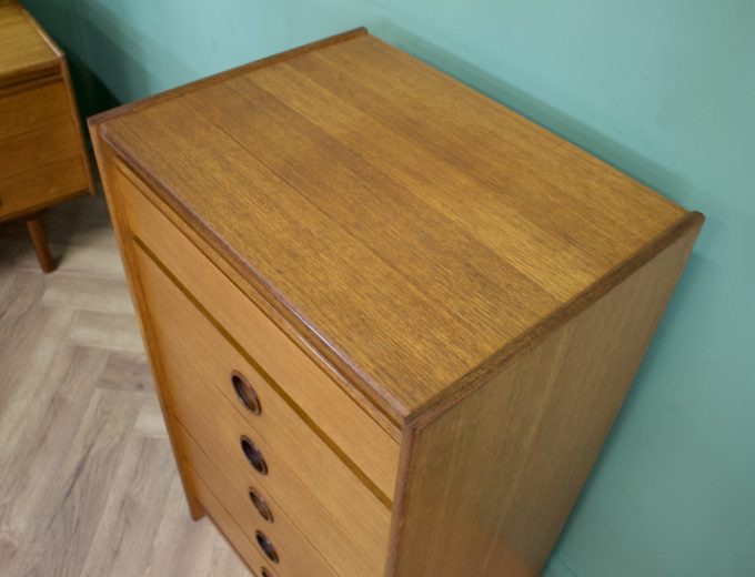 Mid Century Teak Tallboy Chest of Drawers from Bath Cabinet Makers #0986 5