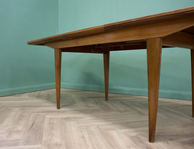 ******SOLD*****Mid Century Large Walnut Extending Dining Table from Alfred Cox Heals #0978 11