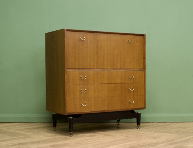 Mid Century Tola and Black Tallboy Chest from G Plan #1007 6