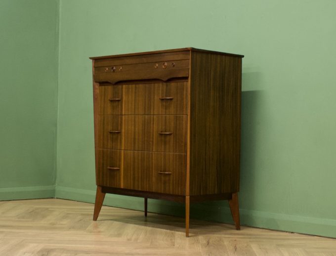 Mid Century Walnut Chest of Drawers from Waring and Gillow #1017 1