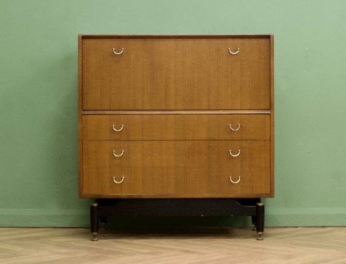 Mid Century Tola and Black Tallboy Chest from G Plan #1007 0