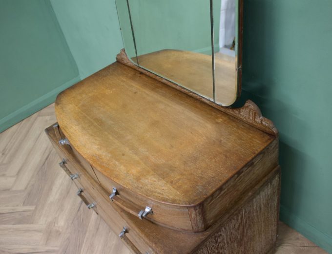 Vintage Art Deco 1930’s Limed Oak Dressing Table from Maple and Co #1065 3
