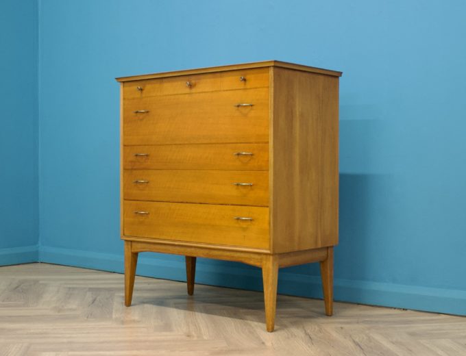 Mid Century Retro Walnut Tallboy Chest of Drawers from Alfred Cox #1121 0