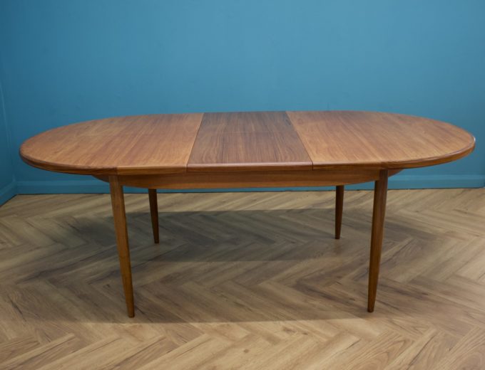 Mid Century Teak Extending Oval Dining Table from G Plan #1117 3