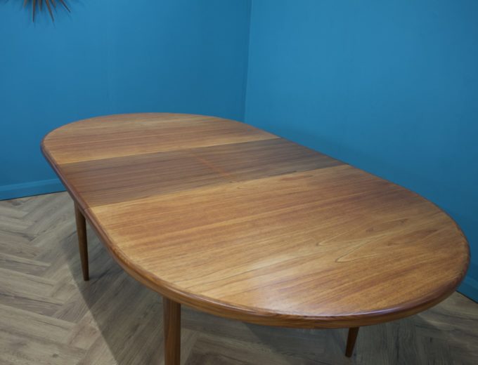 Mid Century Teak Extending Oval Dining Table from G Plan #1117 4