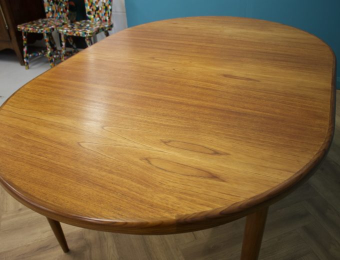 Mid Century Teak Extending Oval Dining Table from G Plan #1117 8