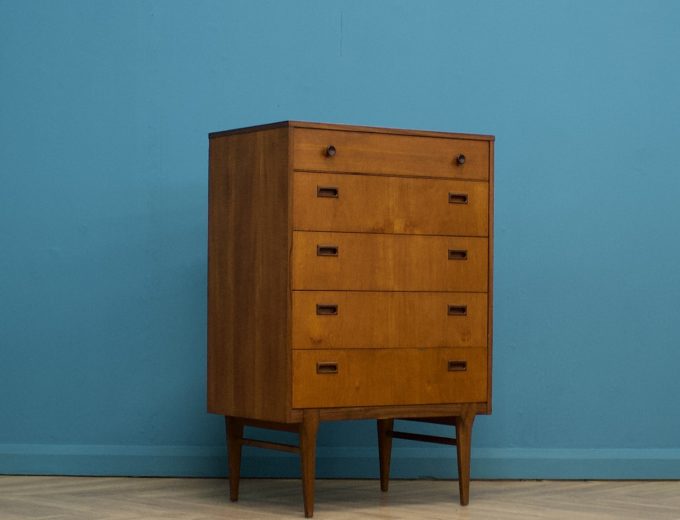Mid Century Teak Tallboy Chest of Drawers from Nathan #1128 8
