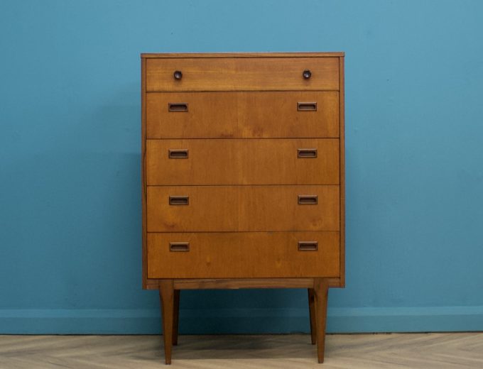 Mid Century Teak Tallboy Chest of Drawers from Nathan #1128 0