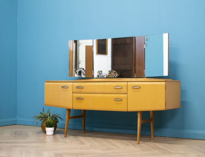 Mid Century Maple Tallboy Dressing Table from Meredew #1142 2