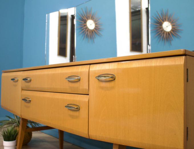 Mid Century Maple Tallboy Dressing Table from Meredew #1142 3