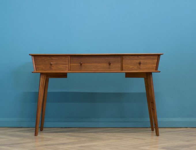 Mid Century Retro Teak & Walnut Dressing Table Side Table from Crown #1136 1