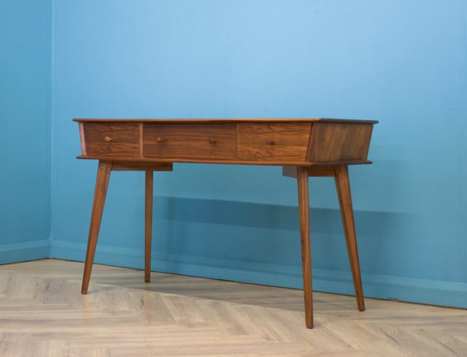 Mid Century Retro Teak & Walnut Dressing Table Side Table from Crown #1136 2