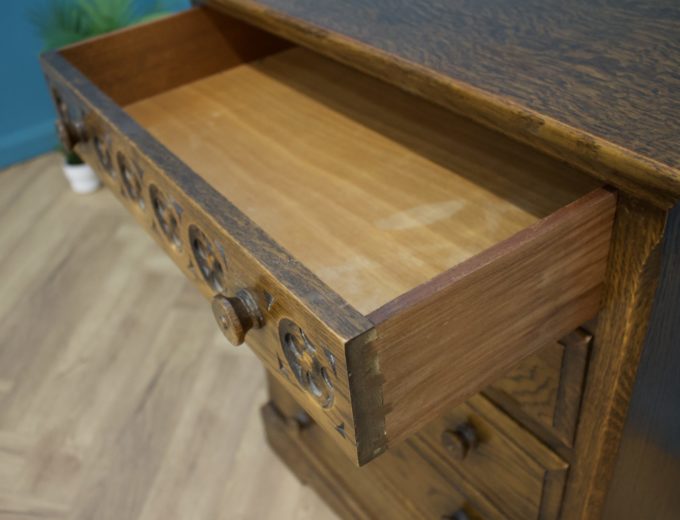Antique Style Vintage Oak Chest Of Drawers #1179 5