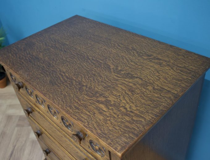 Antique Style Vintage Oak Chest Of Drawers #1179 4