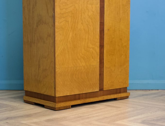 Vintage Art Deco 1930s Maple & Walnut Compact Compactum Wardrobe #1372 10