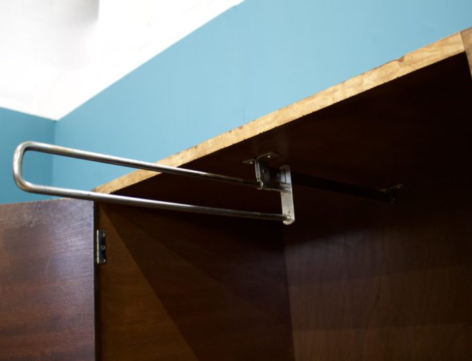 ***SOLD***Vintage Art Deco Style Satin Birch Compact Wardrobe, 1950s #1438 2