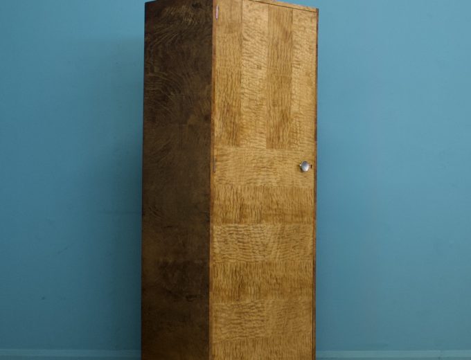 ***SOLD***Vintage Art Deco Style Satin Birch Compact Wardrobe, 1950s #1438 0