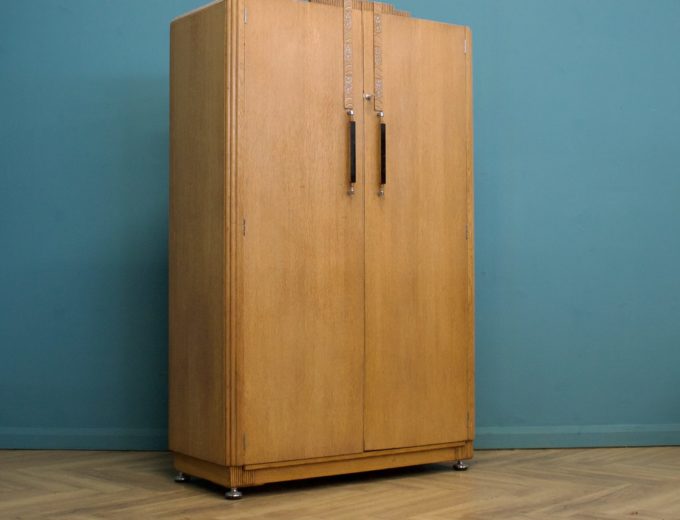 Vintage Art Deco Oak Wardrobe from G Plan (E Gomme), 1930s 0