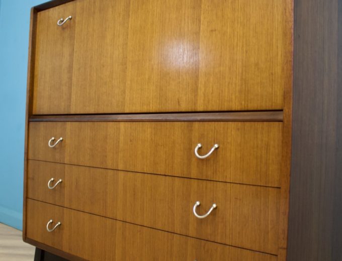 Mid Century Tola and Black Librenza Drinks Cabinet Bureau G Plan, 1950s #1471 8