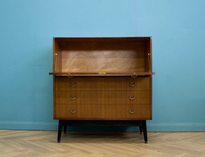 Mid Century Tola and Black Librenza Drinks Cabinet Bureau G Plan, 1950s #1471 1