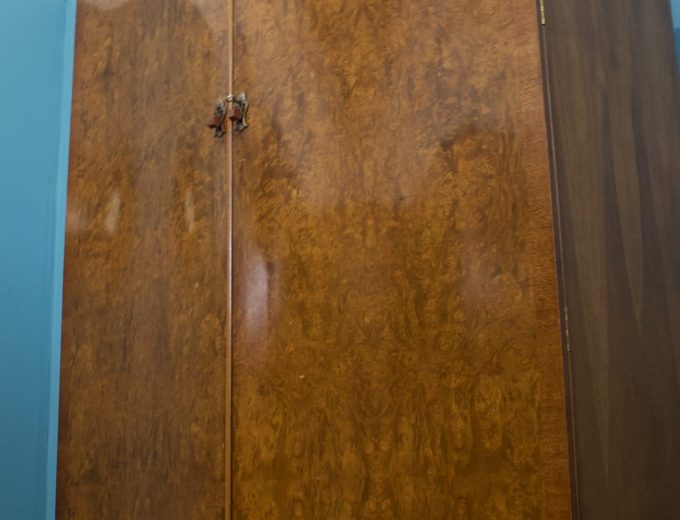 Vintage Art Deco Style Burr Walnut Wardrobe, 1950s #1536 6