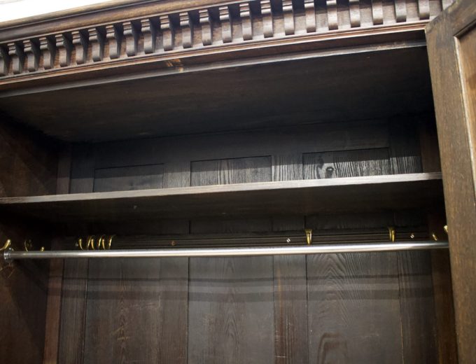 ***SOLD*** Antique Vintage Oak Art Deco Carved Hall Cupboard Wardrobe, 1920s #1631 2