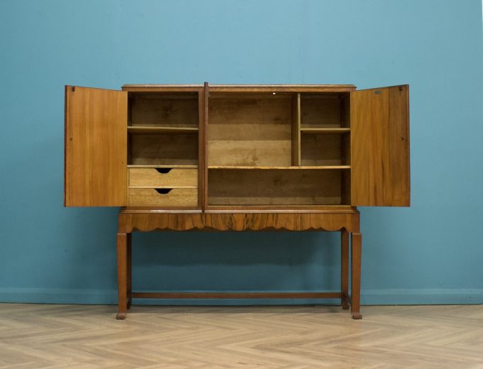 Vintage Walnut Sideboard Drinks Cabinet from Waring and Gillow, 1930s #1601 6