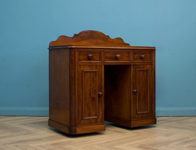 Antique Victorian Mahogany Compact Desk, 1880s #1619 0