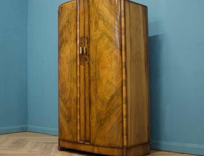 Vintage Art Deco Walnut Compact Compactum Wardrobe, 1930s #1673 6