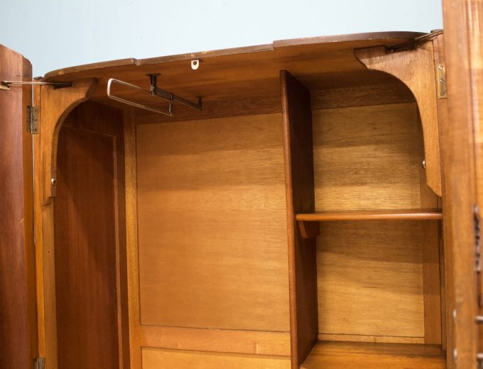 Vintage Art Deco Walnut Compact Compactum Wardrobe, 1930s #1673 1