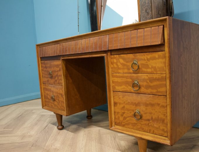 Mid Century Satinwood Dressing Table & Stool by Andrew Milne for Heals #1686 9