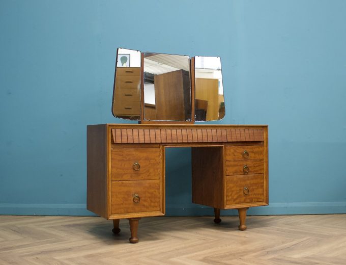 Mid Century Satinwood Dressing Table & Stool by Andrew Milne for Heals #1686 1