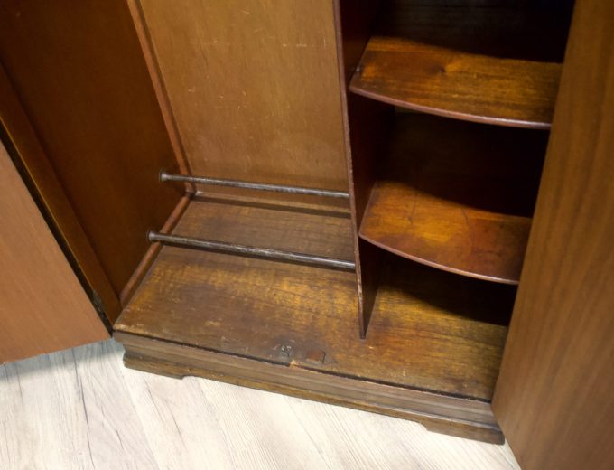 Vintage Art Deco Style Burr Walnut Compact Wardrobe, 1950s #1694 4