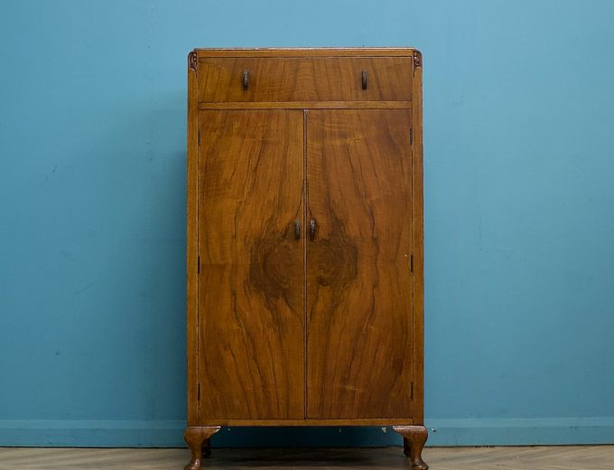 Art Deco Walnut Tallboy Linen Cabinet, 1930s #1716 7
