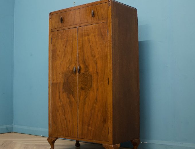 Art Deco Walnut Tallboy Linen Cabinet, 1930s #1716 6