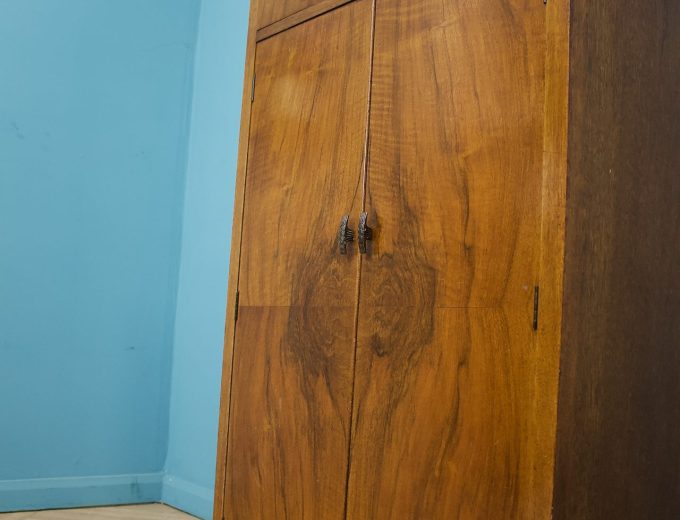 Art Deco Walnut Tallboy Linen Cabinet, 1930s #1716 5