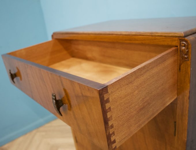 Art Deco Walnut Tallboy Linen Cabinet, 1930s #1716 3