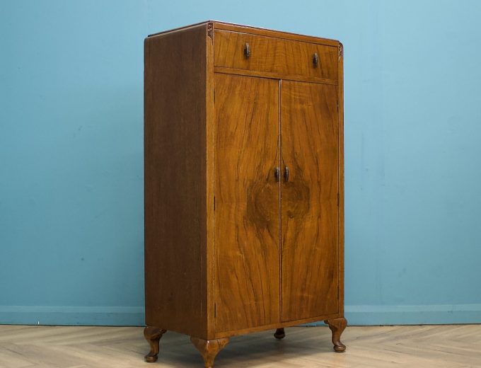 Art Deco Walnut Tallboy Linen Cabinet, 1930s #1716 0